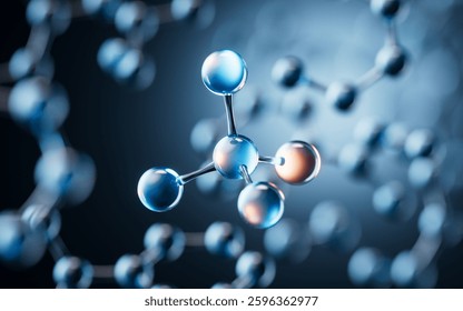 Transparent molecules background, 3d rendering. 3D illustration.