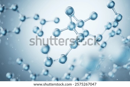 Transparent molecules background, 3d rendering. 3D illustration.