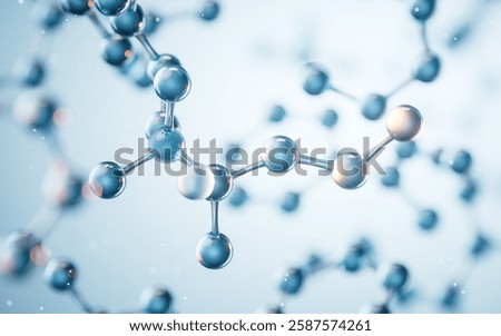 Transparent molecules background, 3d rendering. 3D illustration.