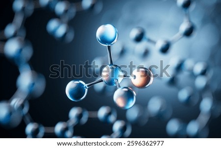 Transparent molecules background, 3d rendering. 3D illustration.