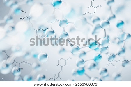 Transparent molecules background, 3d rendering. 3D illustration.