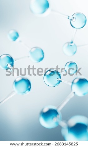 Transparent molecules background, 3d rendering. 3D illustration.