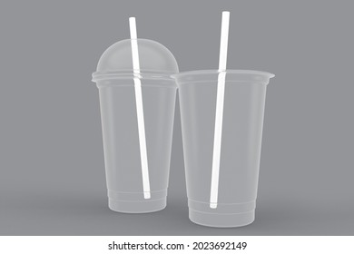 Transparent Plastic Cup 3D Rendering