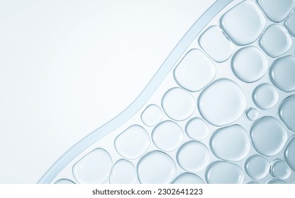 Transparent skin cell, 3d rendering. Digital drawing.