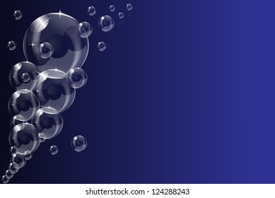 A transparent soap bubble background design with room for text