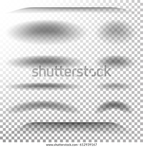 Transparent\
Soft Shadow. Realistic Oval, Round Shadows Set. Tab Dividers Lower\
Shadow Shade Effect With Soft Smooth\
Edges.