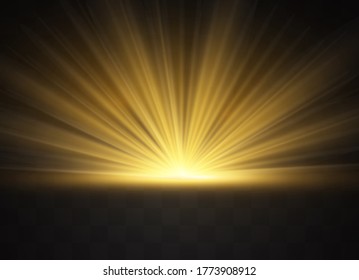 Golden Rays Rising On Dark Background Stock Vector (Royalty Free ...
