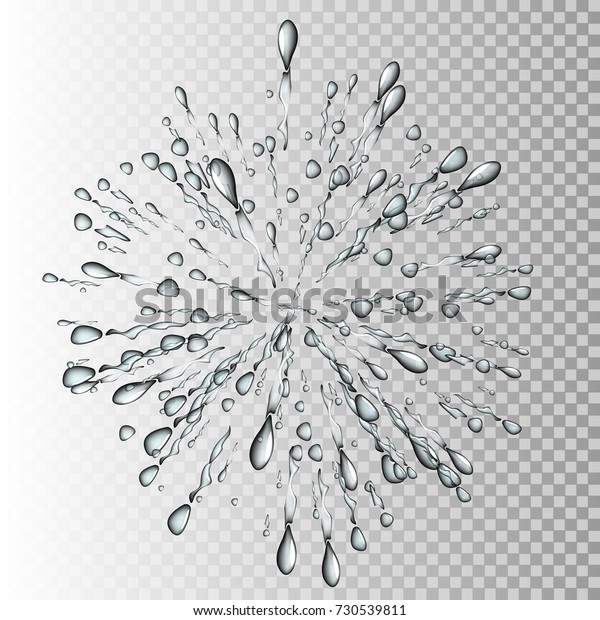 透明な背景に透明な水が円を描き 爆発 図 のイラスト素材