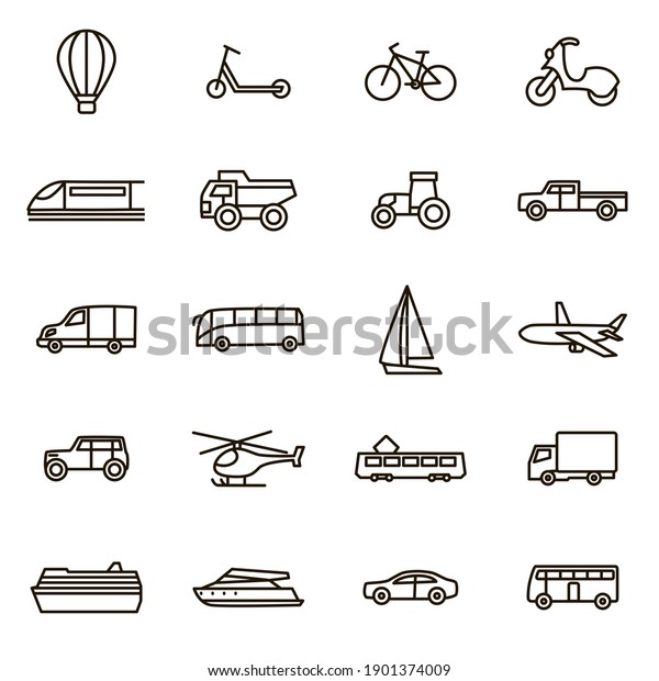 Transport Signs Black Thin Line Icon Stock Illustration 1901374009 ...