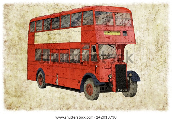 Transport of\
the world london bus digital\
illustration