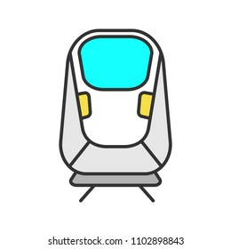 Transrapid Color Icon. Maglev. High Speed Monorail Train. Isolated Raster Illustration