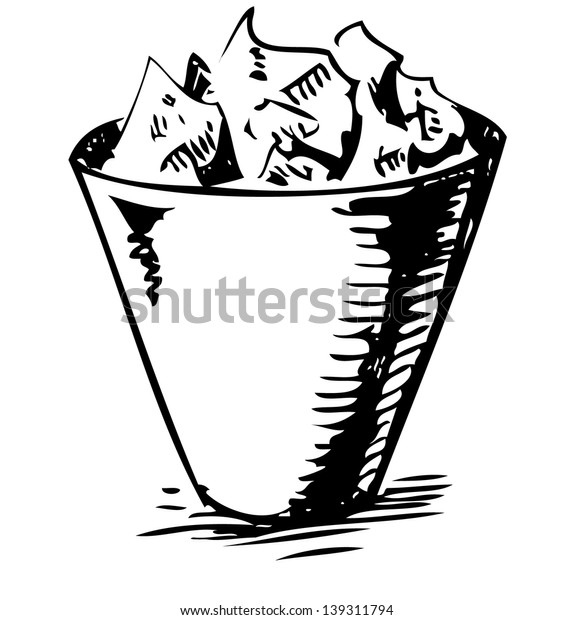 Trash Bin Hand Drawing Sketch Illustration Stock Illustration 139311794 ...