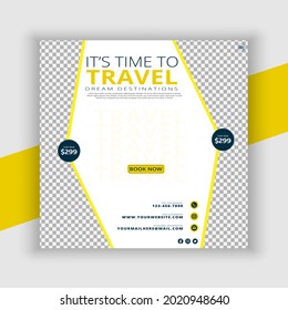 Travel Agency Trip Social Media Post Facebook And Instagram Post Template Premium