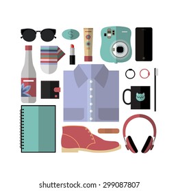 Travel Essentials Pack Stock Illustration 299087807 | Shutterstock