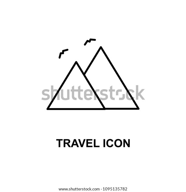 travel icon. Element of simple web icon\
with name for mobile concept and web apps. Thin line travel icon\
can be used for web and mobile on white\
background