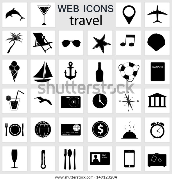 travel icons \
illustration