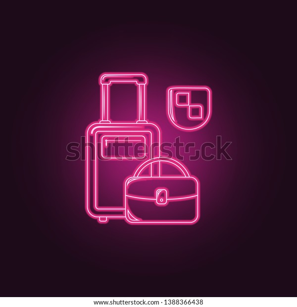 travel insurance icon. Elements of insurance in\
neon style icons. Simple icon for websites, web design, mobile app,\
info graphics