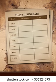 Travel Itinerary Vintage Map And Compass Background 0