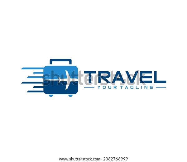travel logo with fast
airplane concept