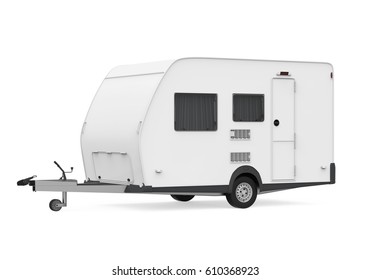 Travel Trailer Isolated. 3D Rendering