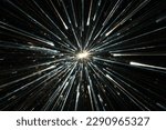 Traveling through a wormhole. Interconnected space and time. 3d illustration