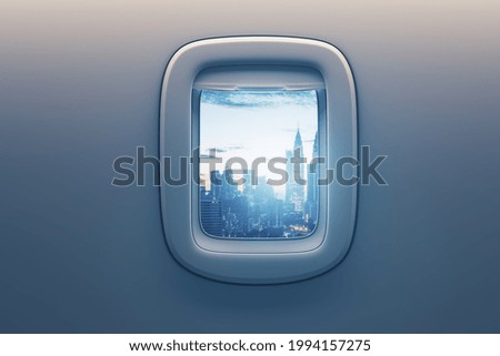 Similar – Image, Stock Photo View through a porthole in the ship’s side, one sees many suspended ropes