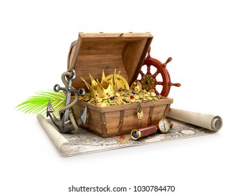 Treasure Chest. 3D Illustration