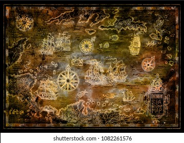 Ancient Sea Charts Stock Illustrations Images Vectors