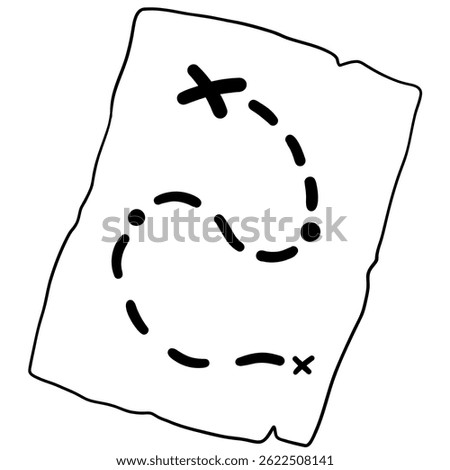 Treasure Map Element Outline Coloring