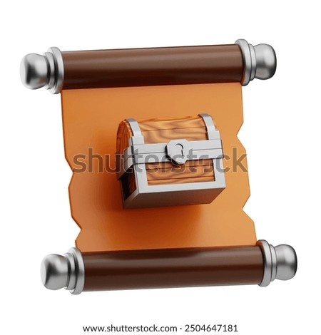 Treasure Map Pirates object illustration 3D