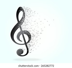 Treble clef isolated on white background