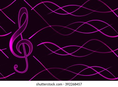 treble clef on a dark background, pink abstract, background, texture