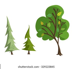 Tree Cartoon Isolated On White Background Stock Illustration 329223845 ...