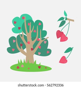tree hearts