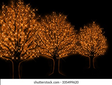 日本 12月 イルミネーションと木 のイラスト素材 画像 ベクター画像 Shutterstock