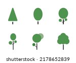 Tree illustration green flat simmple symbol nature icon graphic