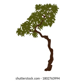 Tree Isolated On White Background Flat Stock Illustration 1802763994 ...