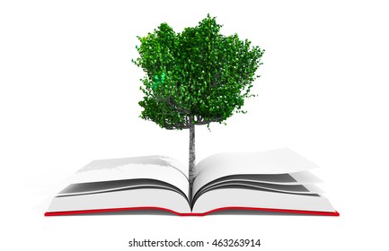 Tree On Book 3d Rendering Stock Illustration 463263914 | Shutterstock