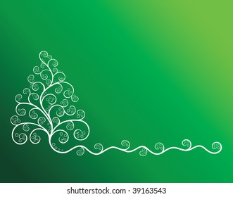 Tree on a green background