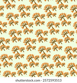 Tree with Orange leaves pattern 