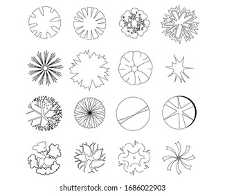 Tree Plans Architectural Floor Plans Landscape Stock Illustration ...