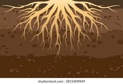 Tree roots in soil vector illustration