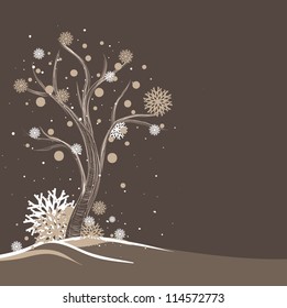 Tree and snowflakes