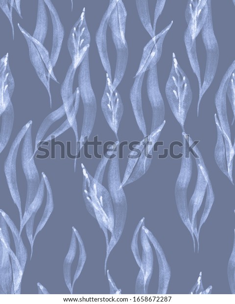 Tree Spring\
Illustration. Fashion Element Print. Abstract Artistic Leaves\
Seamless Background. Handmade Watercolor Seamless Textile.\
Interwoven Light Plants On\
mint.