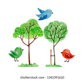 Parrot Sitting On Tree Branch Huge Stock Vector (Royalty Free) 1757914616