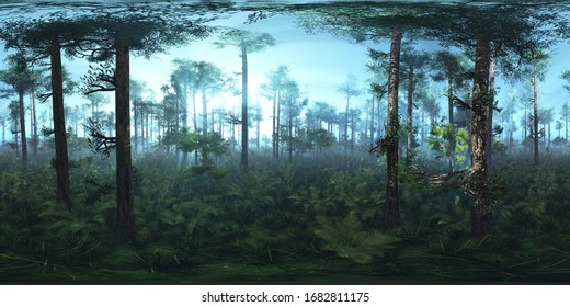 Trees In The Fog. Environment Map. HDRI Map. Equidistant Projection. Spherical Panorama. Landscape
3D Rendering