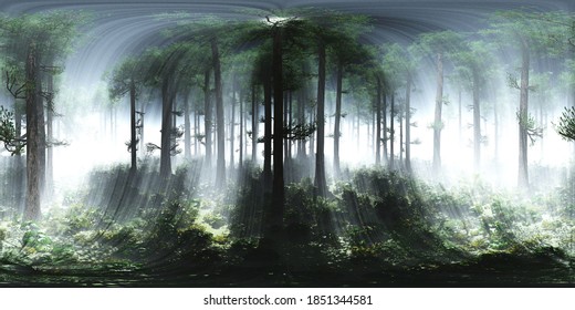 Trees In The Fog. Environment Map. HDRI Map. Equidistant Projection. Spherical Panorama. Landscape
3D Rendering