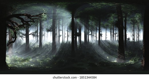 Trees In The Fog. Environment Map. HDRI Map. Equidistant Projection. Spherical Panorama. Landscape
3D Rendering