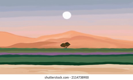 Trees and the sun - Painting, Wall art