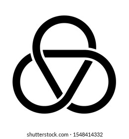 Trefoil Knot Symbol With A White Background